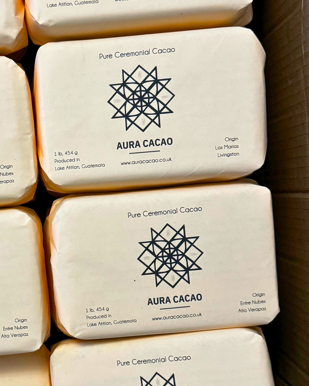 Organic ceremonial cacao block with natural elements – inspired by Mayan tradition