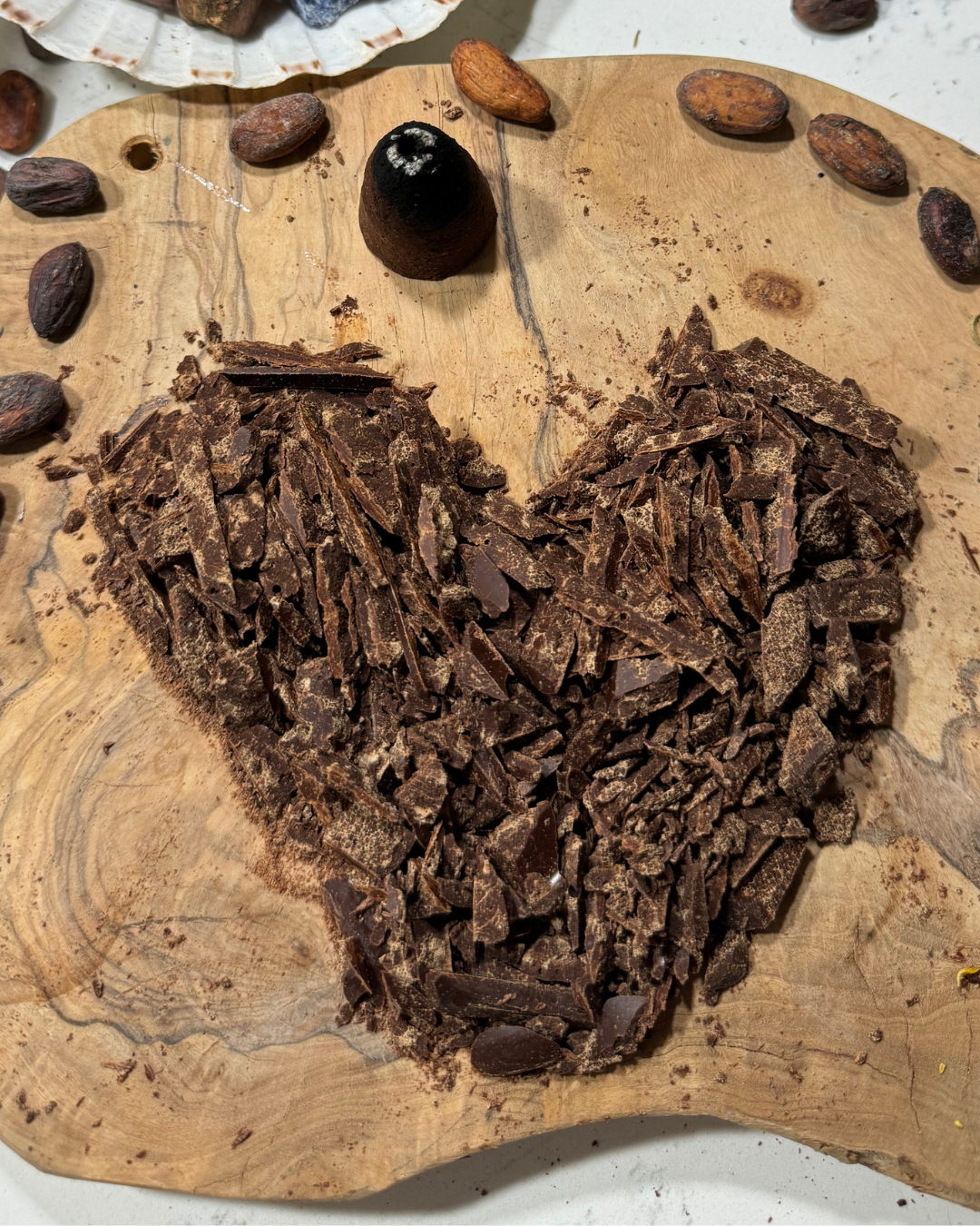 Ready-to-melt ceremonial cacao chunks for wellness and heart-opening rituals