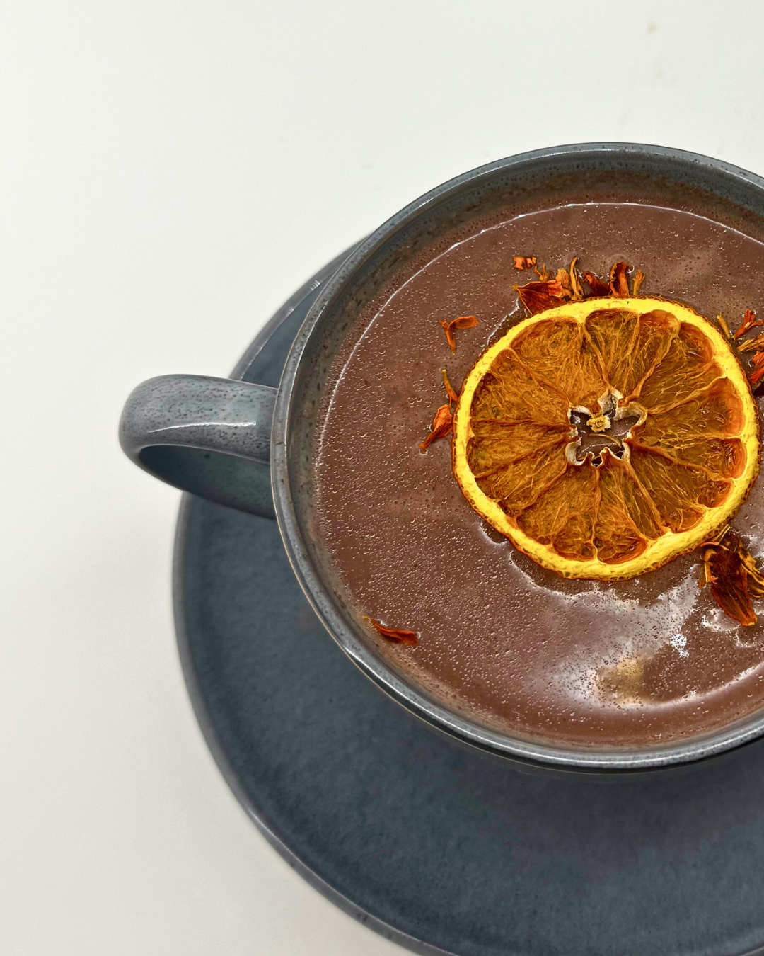 Steaming cup of Guatemalan cacao – perfect for meditation, journaling, or breathwork