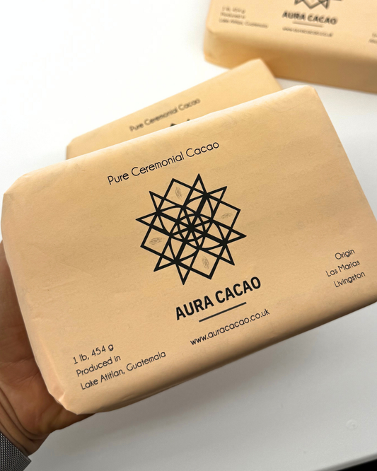 Organic Ceremonial Cacao Block: Guatemalan 100% Pure Las Marias Origin  Aura Cacao (454g)